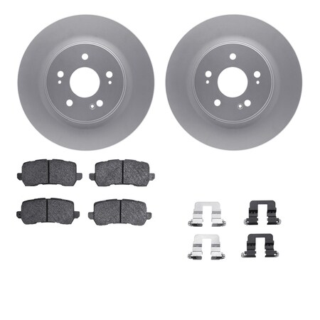 Dynamic Friction Co DFC GEOSPEC Coated Rotors with 5000 Brake Pads - Ceramic and Hardware 4512-59198