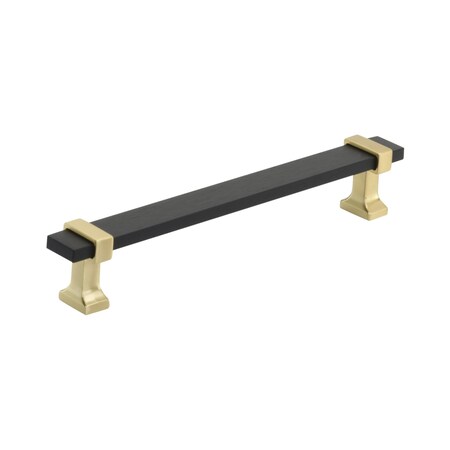 Amerock Overton 6-5/16 in 160 mm Center-to-Center Brushed Matte Black/Brushed Gold Cabinet Pull BP36683BMBBGL