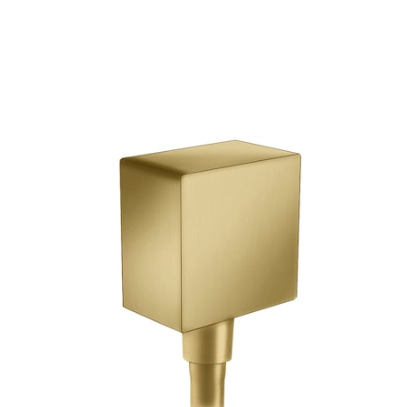 Hansgrohe FixFit Wall Outlet Square with Check Valves in Brushed Gold Optic 26455251