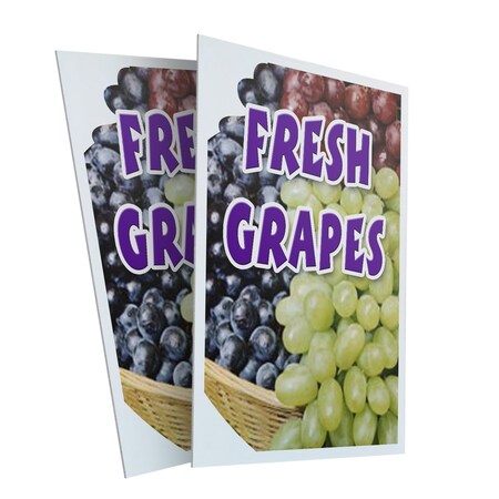 Signmission Fresh Grapes, Plastic Signs Only 24 Inch x 36 Inch, Corrugated Plastic, 2PK CSB-2436-2PACK-Fresh Grapes
