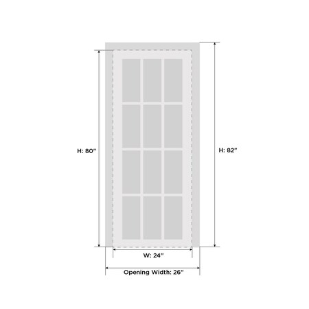 Sartodoors Modern Wood Interior Door with Hardware, Planum 0020 White Silk, Single Panel Frame Trims, Bathroom PLANUM0020ID-WS-24