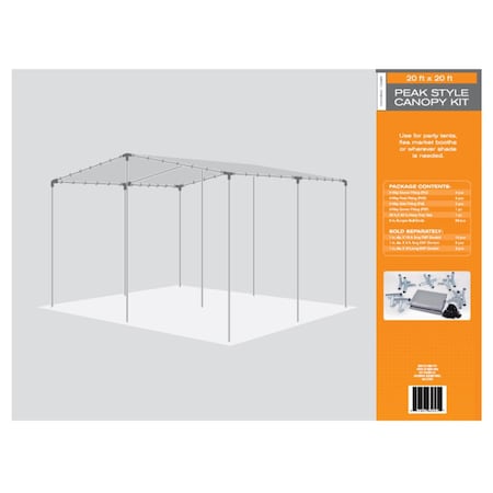 Ahc 20 x 20 ft. Heavy Duty Carport Canopy Tarp Silver 7500044