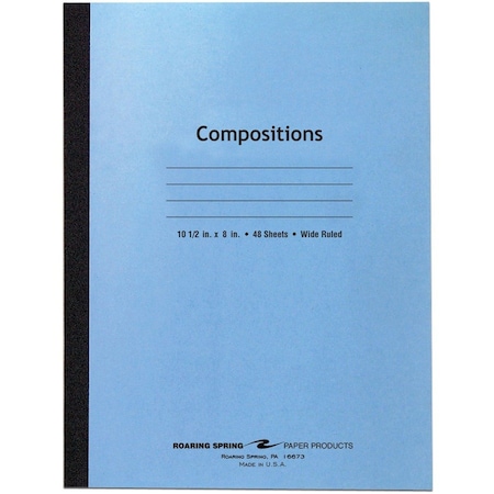 Roaring Spring Wide Ruled Flexible Cover Composition Book, 105 x 8 48 Sheets, Blue, Blue ROA77501