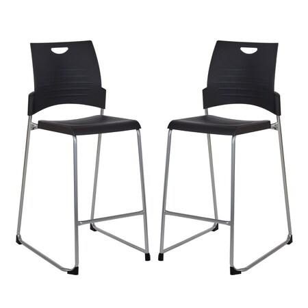 Office Star Products DC Series Tall Stacking Chair, Black DC8309C2-3