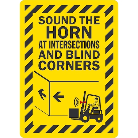 Lyle Sound The Horn At Intersections And Blind Corners, 5x7, Engineer Grade, Yellow G-16837-ED_5x7