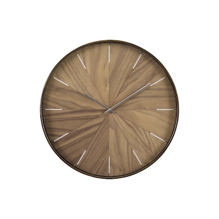 Monarch Specialties Clocks, 20-in. Round, Wall Clock, Light Brown Face, Brown Frame, Contemporary, Modern I 9051