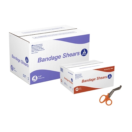 Dynarex Bandage Shears, 5.5", Orange, 200PK 4194