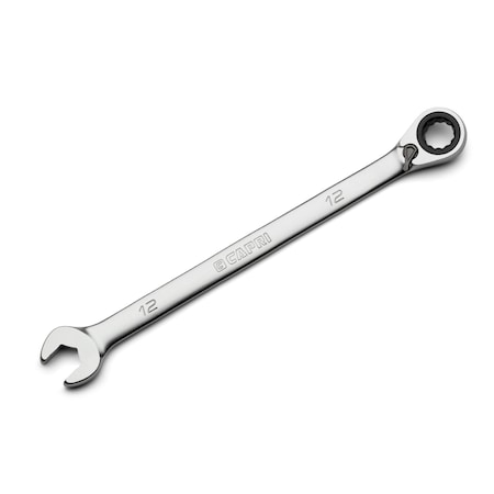 Capri Tools 12 mm 120-Tooth Ultra-Smooth Reversible Ratcheting Combination Wrench, XL Long Series, Metric, 12Point CP15812