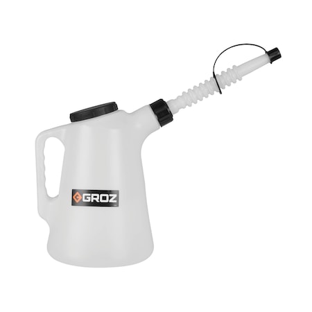 Groz Professional Plastic Measures with Flexible Spout and Dust Cap, 6 Quart 41881