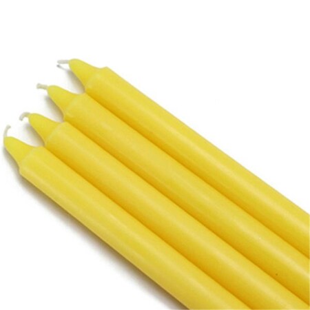 Vaser Designs 10 in. Straight Taper Candles, Yellow - 12 Piece VA2593531