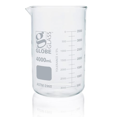 Globe Scientific Beaker, Glass, White 8014000