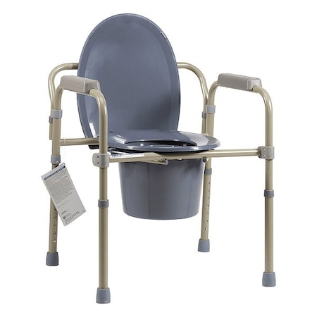 Dynarex Commode Chair, Gray, Steel 10373