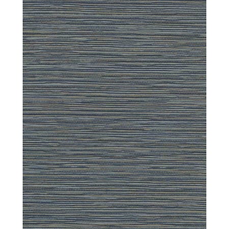 York Wallcoverings Ramie Weave Grasscloth Dark Blue Metallic Wallpaper CD1040N