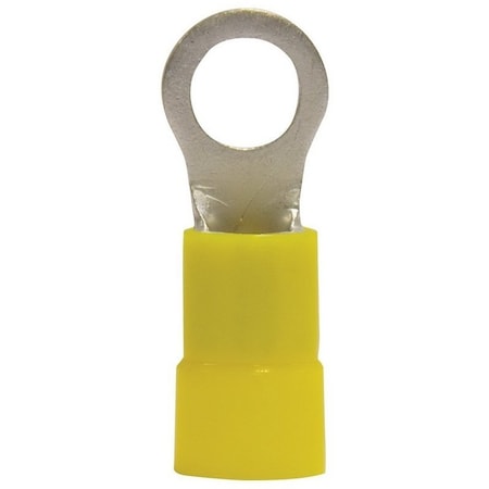 Gardner Bender Ring Terminal, 600 V, 4 AWG Wire, 38 in Stud, Vinyl Insulation, Yellow 14-098