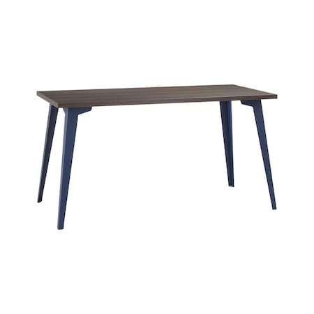 Orison Office 27x57 Mid Century Modern Desk, Navy / Trail Walnut 25800