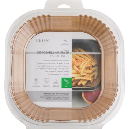 Core Home 7.9'' Square Air Fryer Liners, 75-Count DBC49176
