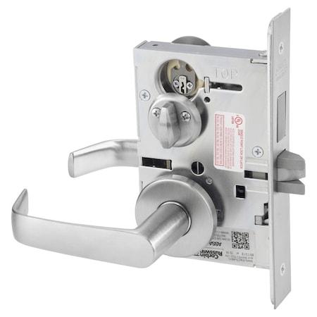 Corbin Russwin Privacy, Bedroom or Bathroom Mortise Lock, NS Lever, A Rose, Satin Stainless Steel, ML2030 ML2030 NSA 630