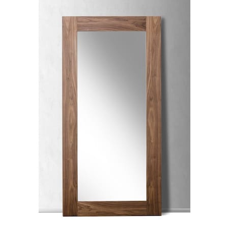 Homeroots 79" Brown Framed Leaning Full Length Hanging Mirror 282737