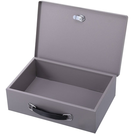 Sparco Steel Insulated Cash Box Keyed Lock, 12-13/16"W x 8-5/16"D x 3-13/16"H, Gray 15502