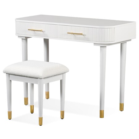 Homeroots 40" White Wood Lighted Mirrored Dresser 691712