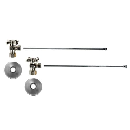 Mountain Plumbing Lavatory Kit - Brass Cross Handle 1/4 Turn Valve (MT621-NL) Angle in Satin Brass MT493BX-NL/SB