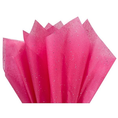 Nashville Wraps Hot Pink Glitter Tissue Paper, 20x30, 200PK GS1006
