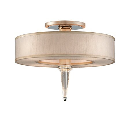 Corbett Lighting Harlow 8 Light Semi Flush 20 In. Warm Silver Leaf 166-34-WSL/SS