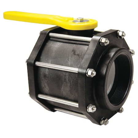 Dixon Polypropylene 6Bolt Ball Valve, 4" PVFP400
