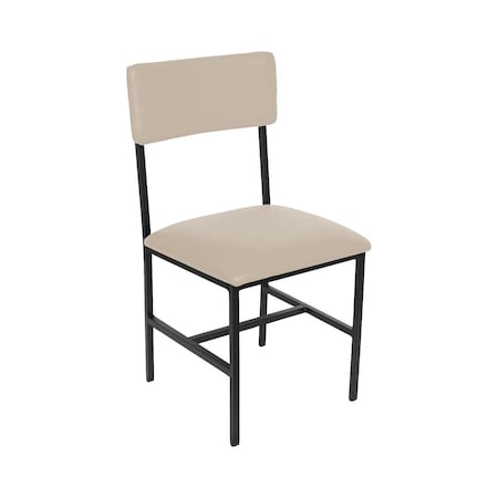 Bfm Seating Meghan Side Chair, Grade 4 Upholstered Seat & Back - Steel Frame - Sand Black Finish JS33CM2117-2117SB