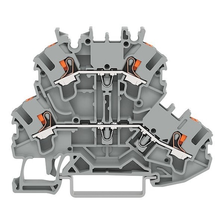 Wago Terminal Block, 2.74" L, 500V, Gray 2202-2201