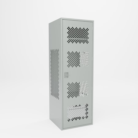 Pucel Athletic Gear Locker, 24 in W x 72 in H x 24 in D, 2 Drawers, Perforated Door, Gray GL-2472-24-DR2-D