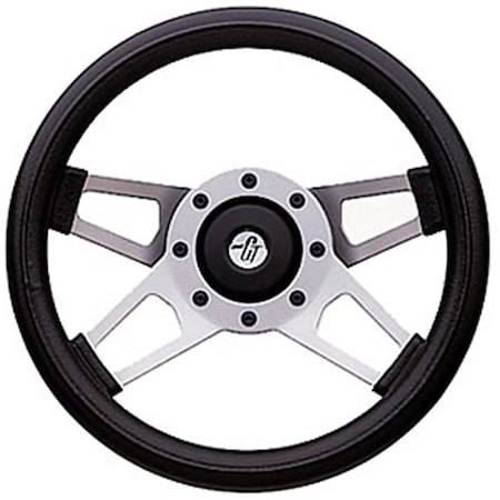 Newalthlete 415 Challenger Steering Wheels, Silver Satin NE362427