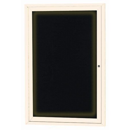 Aarco Illuminated Enclosed Letter Board Directory w/ Powder Coated Ivory Al Frame, 24''Hx18''W 1 Door ADC2418IIV