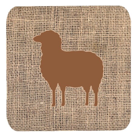Carolines Treasures Sheep Burlap and Brown Foam Coasters- Set - 4 BB1126-BL-BN-FC