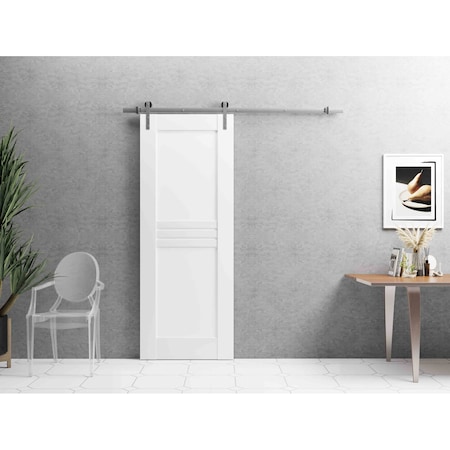Vdomdoors Barn Interior Door, 18" x 80", White MELA7444BD-S-WS-18