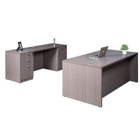 Boss Office Furniture Kit with Fixed-Height Desk, 30 in D X 29 1/2 in H, 71 in W X GroupA12-DW