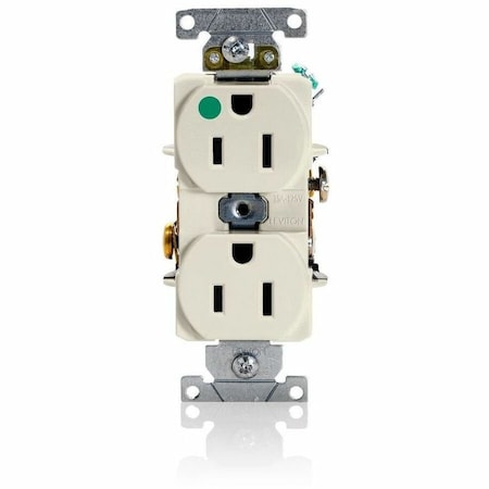 Leviton Heavy Duty Hospital Grade Duplex Receptacle, 15 Amp, 125 Volt 8200-HT