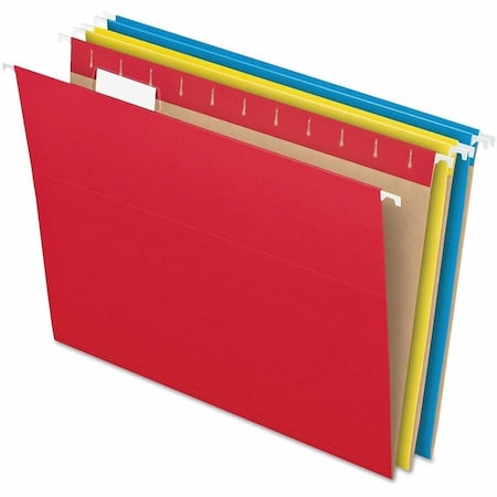 Tops Business Forms Pendaflex, COLORED HANGING FOLDERS, LETTER SIZE, 1/5-CUT TAB, ASSORTED, 25PK 81612