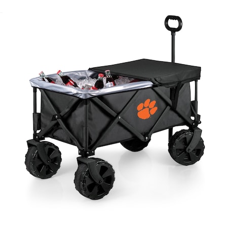 Picnic Time Family Of Brands NCAA Clemson Tigers Adventure Wagon Elite All-Terrain Folding Beach Wagon 741-85-679-104-0