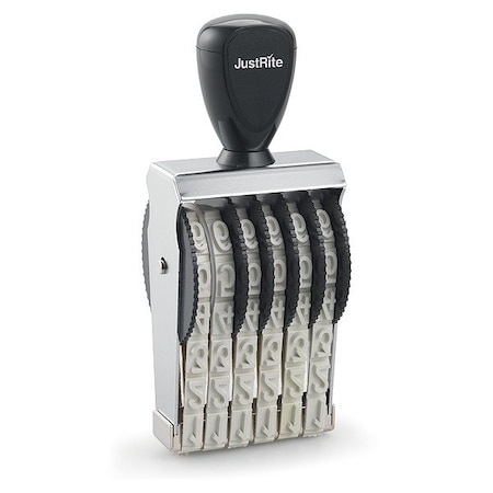 Justrite Numbering Stamp, NBR, 4-5/8 in Overall L 049085