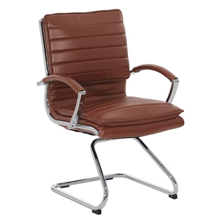 Office Star Products SPX Guest Faux Leather Chair, Saddle SPX23595C-U41