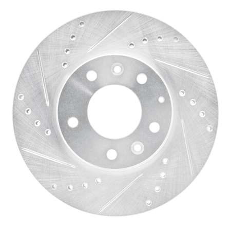 Dynamic Friction Co DFC Brake Rotor - Drilled and Slotted - Silver 631-80038L