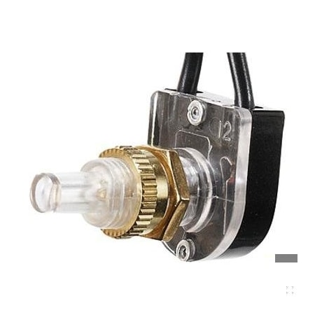 Rv Designer PUSH BUTTON ON/OFF SWITCH - 10 AMP - SPST WITH 4.5IN LEADS S731