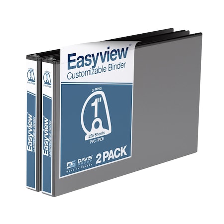 Davis Group Easyview Premium, 1" AD (11" x 17"), - Black, PK2 8601-01-02