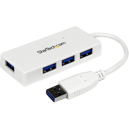 Startech.Com Portable 4 Port Mini USB 3.0 Hub - White ST4300MINU3W