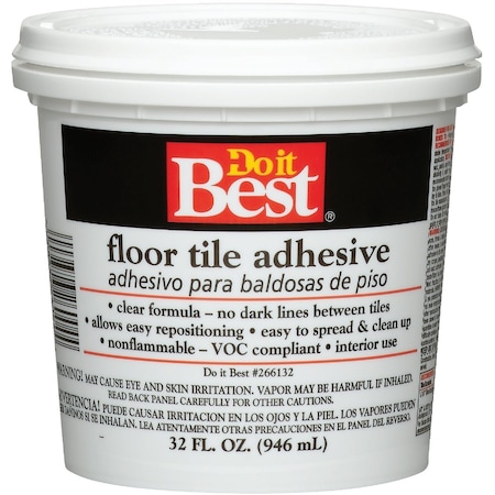 Do It Best Clear Thin Spread Floor Tile Adhesive, Quart 7079826004