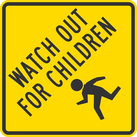 Lyle Watch Out For Children (Child Crossing Symbol), 24x24, Diamond Grade, Yellow G-12547-DG_24x24