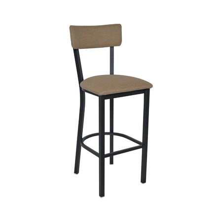 Bfm Seating Bristol Barstool - Grade 4 Upholstered Seat & Back - Steel Frame - Sand Black Finish 4301BSTT009-SB