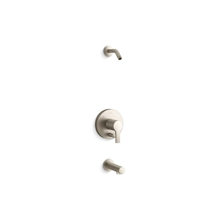 Kohler Elate Rite-Temp bath and shower trim kit with push-button diverter, without showerhead K-TLS35327-4-BN