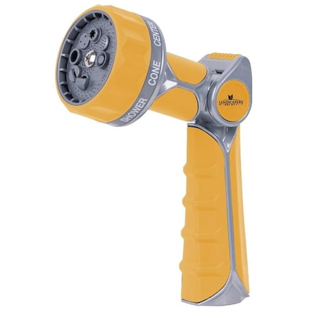 Landscapers Select Spray Nozzle, Female, Zinc Alloy/TPR, Silver/Yellow C5503